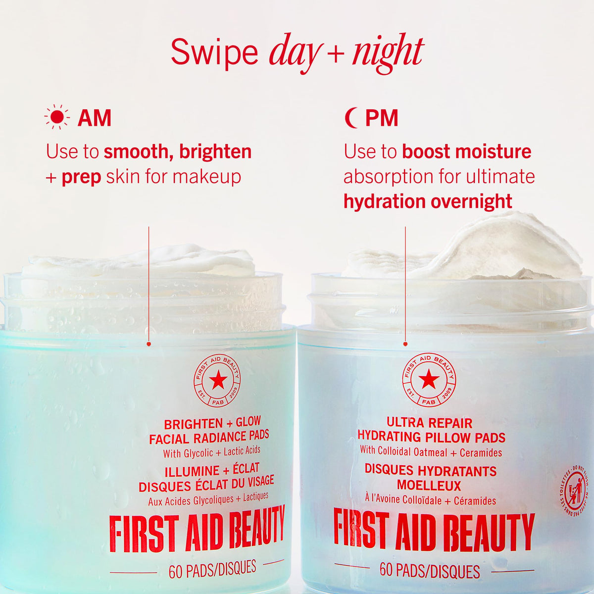 First Aid Beauty compostable label detail highlighting eco benefit