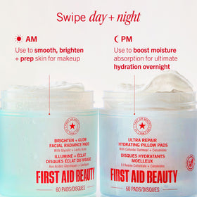 First Aid Beauty compostable label detail highlighting eco benefit