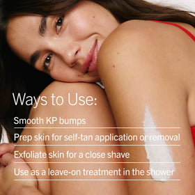 Lifestyle scene with strawberries and First Aid Beauty tub implying fresh scent and smooth skin