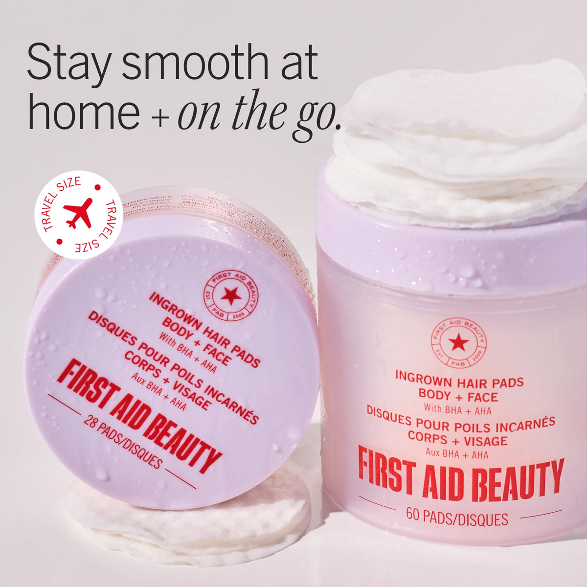 First Aid Beauty ingredients display with glycolic and salicylic acids
