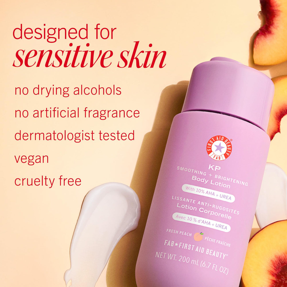 First Aid Beauty bottle placed on bathroom shelf for daily routine convenience