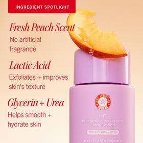 First Aid Beauty ingredient label close-up showing active exfoliating ingredients