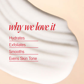 First Aid Beauty creamy lotion texture swipe demonstrating non-greasy moisture