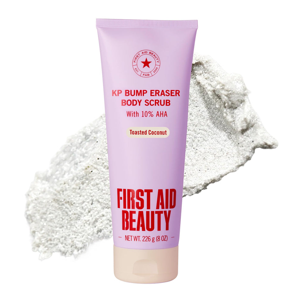First Aid Beauty front jar view showing label and toasted coconut variant benefit