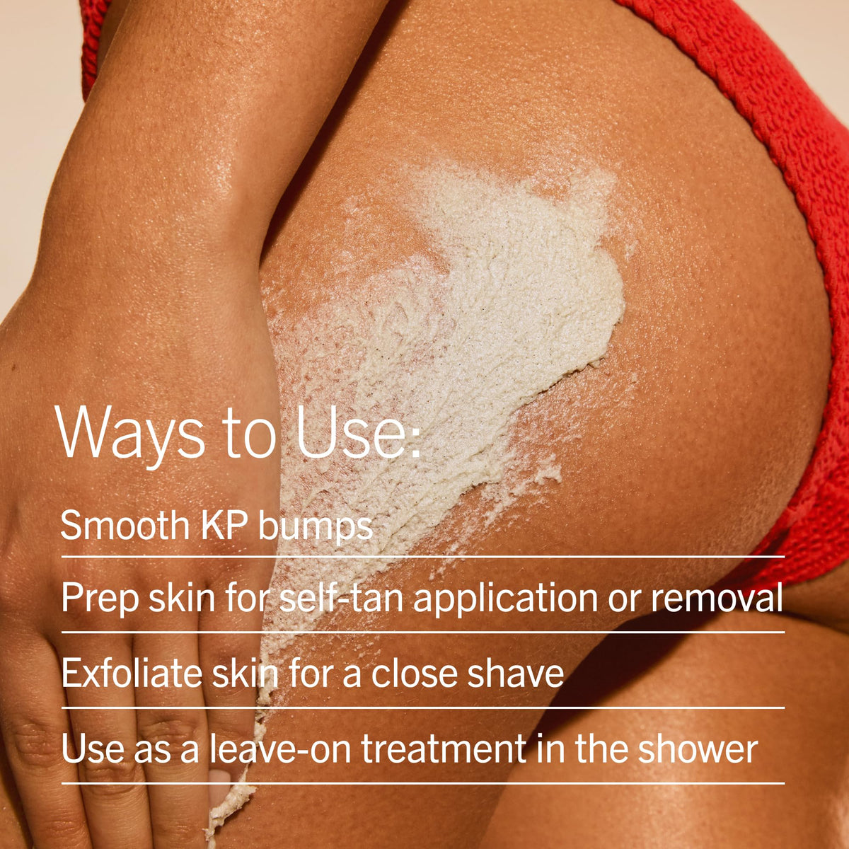 First Aid Beauty tube in shower scene illustrating safe in-shower use and cleanup