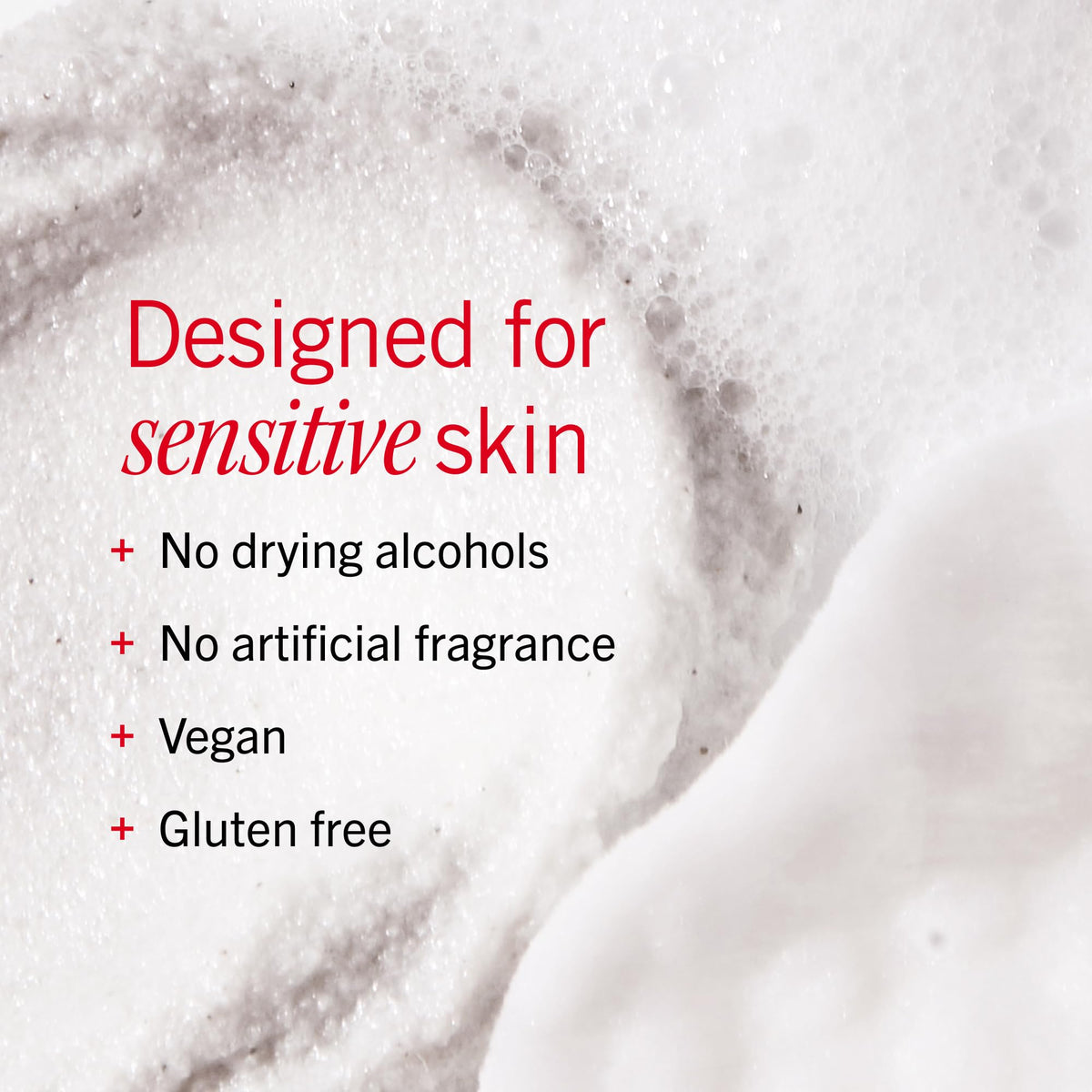 First Aid Beauty label close-up showing fragrance-free, pH-balanced claims for sensitivity