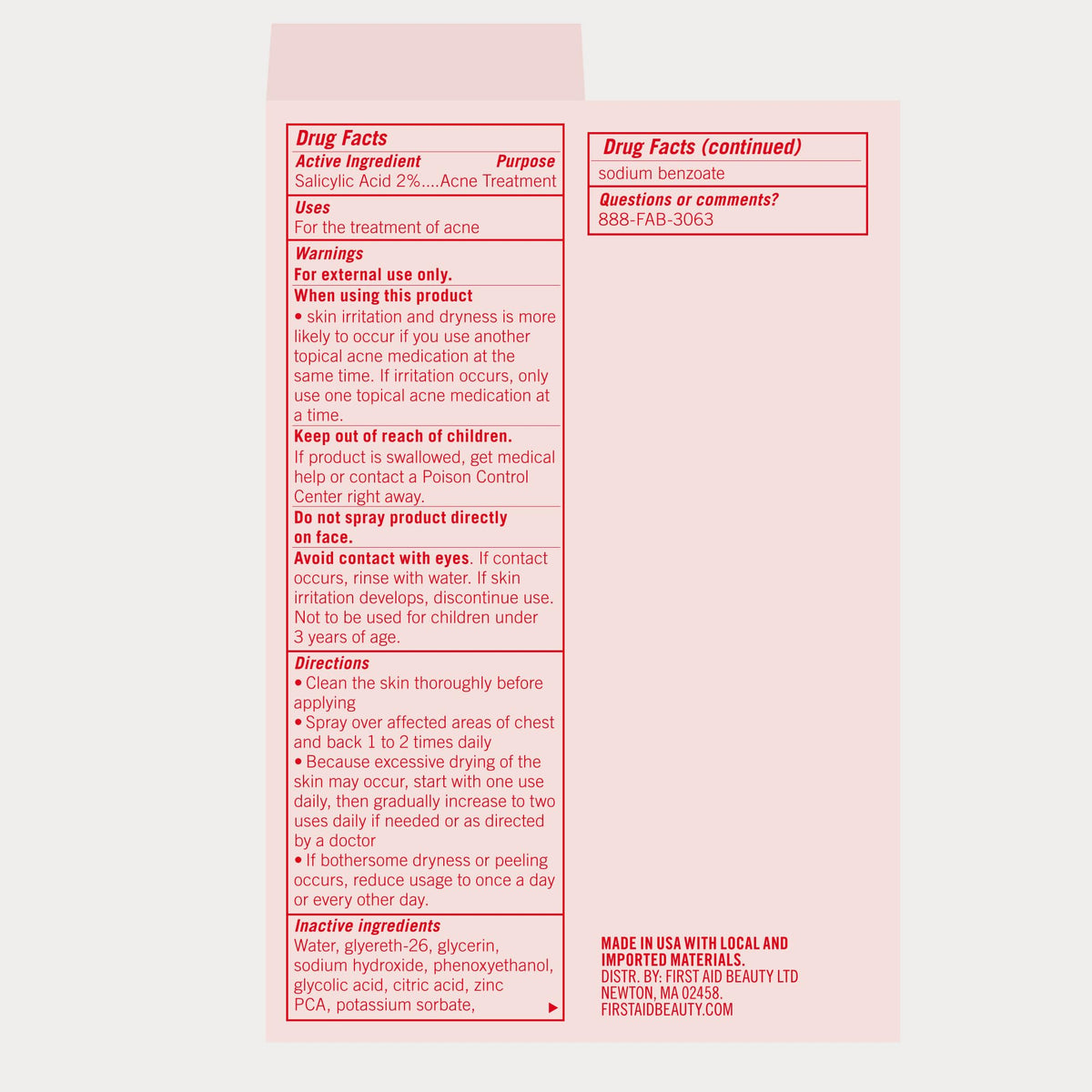 First Aid Beauty packaging badges highlighting vegan and cruelty-free benefits