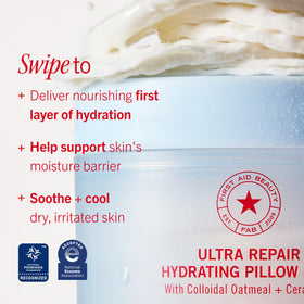First Aid Beauty pad showing essence droplet for instant cooling relief