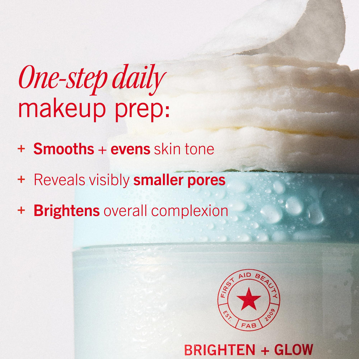 First Aid Beauty textured pad close-up smoothing uneven skin