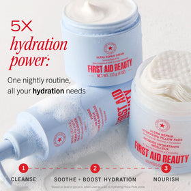 First Aid Beauty 10 oz bottle next to a measuring cup for size and scale clarity