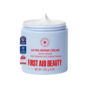 First Aid Beauty jar front view showing product and easy access for daily hydration