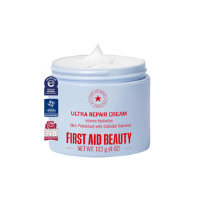 First Aid Beauty jar front view showing product and brand for quick recognition and trust