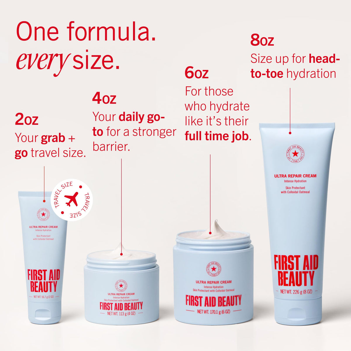 First Aid Beauty on bathroom counter in lifestyle scene suggesting everyday head-to-toe use