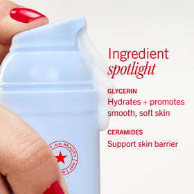 First Aid Beauty product label highlighting colloidal oatmeal and ceramides