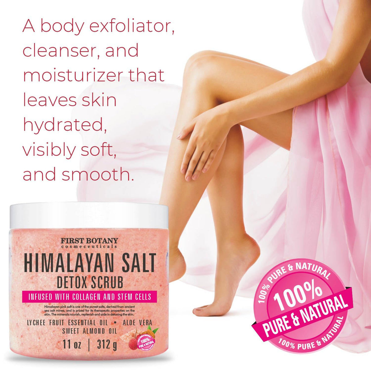 First Botany scrub being applied to skin in bathroom for smoother feel