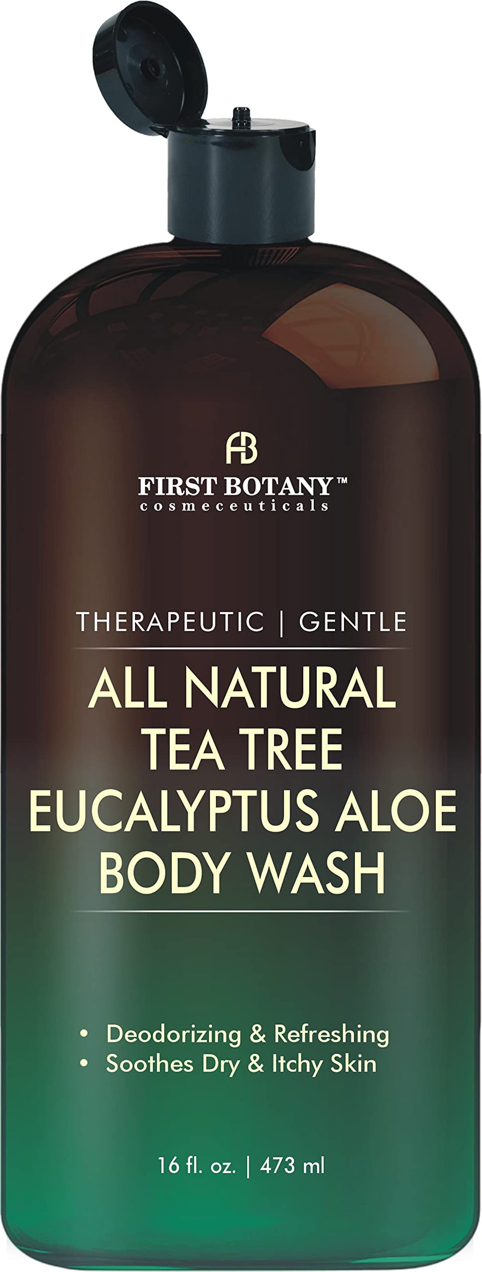 First Botany front bottle showing label and pump benefit: clear refresh