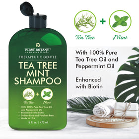First Botany shampoo texture pouring with visible lather and refresh
