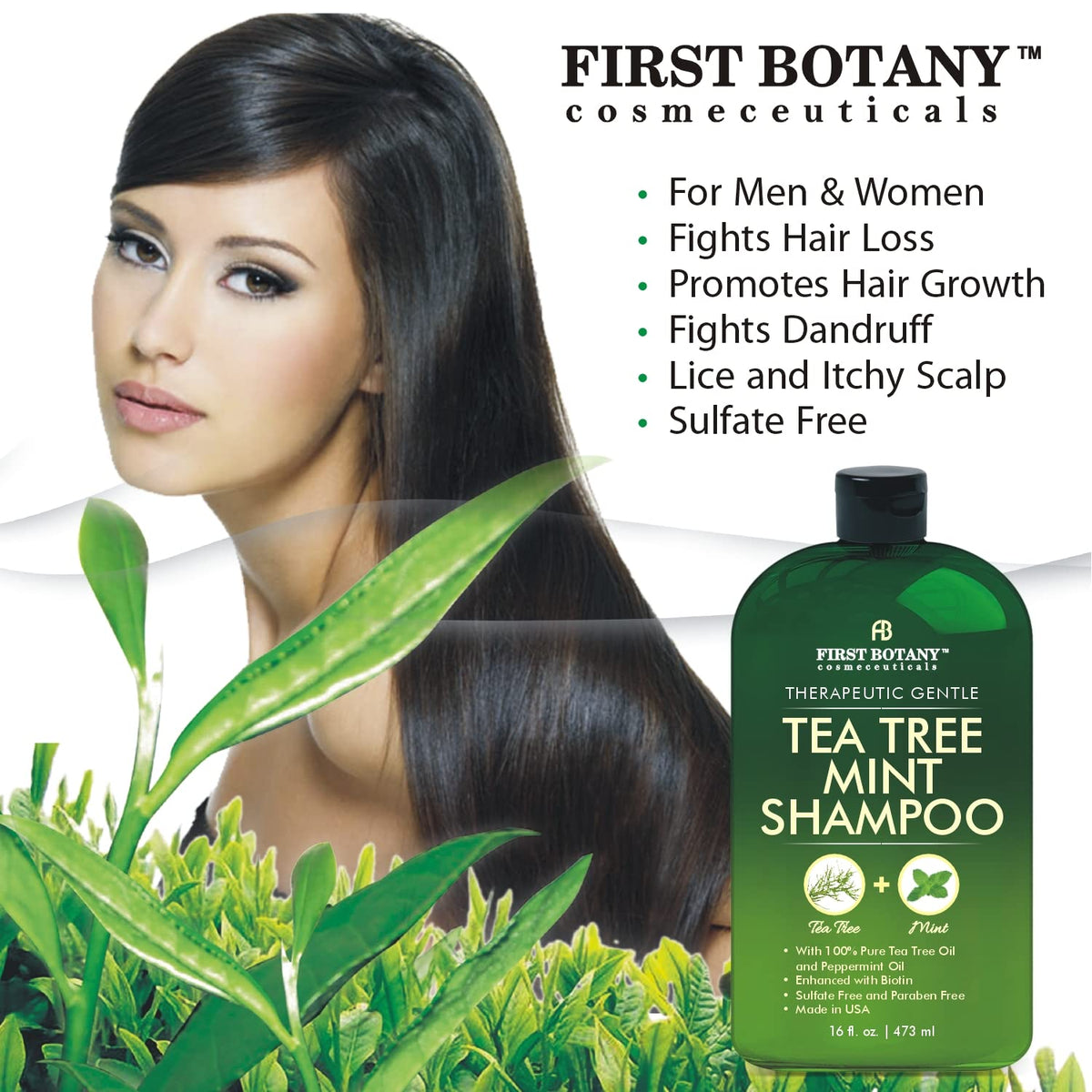 First Botany in-use in shower scene showing soothing scalp benefit