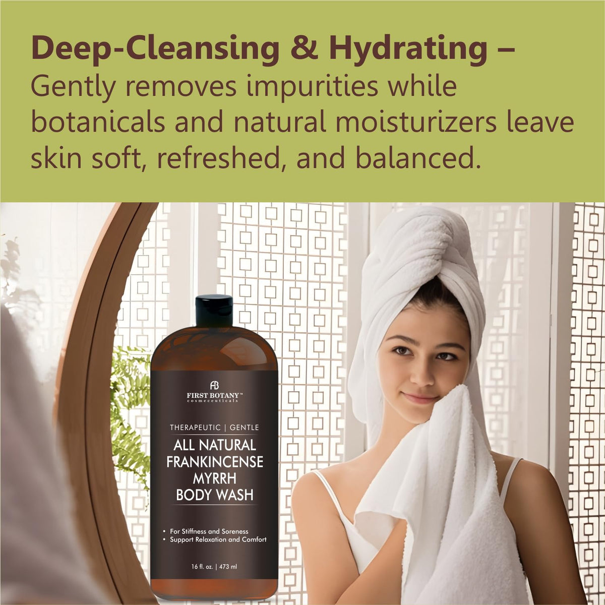 First Botany creamy gel texture close-up illustrating nourishing lather and hydration