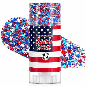 firstfly front packaging glitter stick showing compact patriotic design and portability