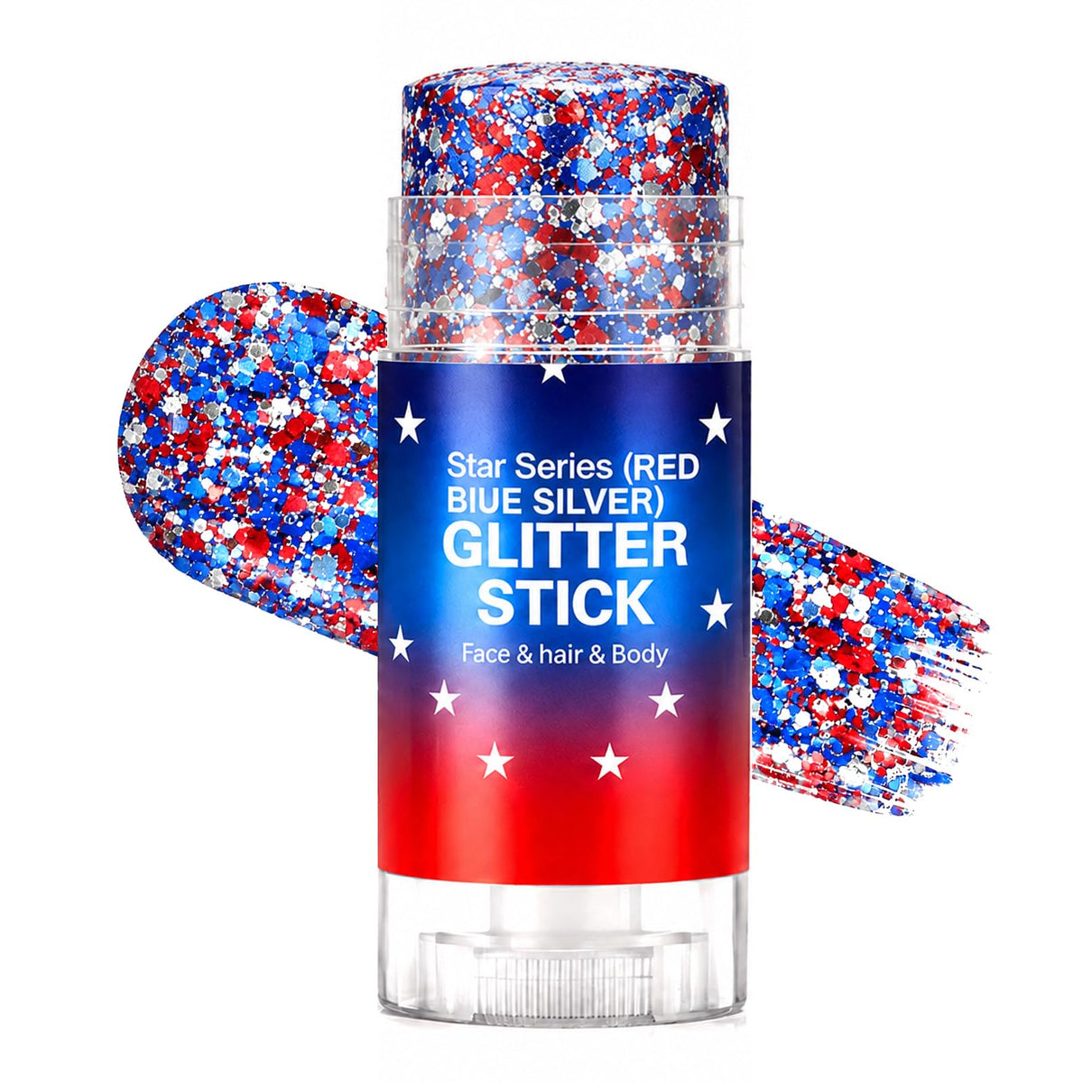 firstfly glitter stick front packaging showing patriotic colors and easy use