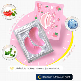 firstfly model wearing lip mask illustrating hydrated, smoother lips