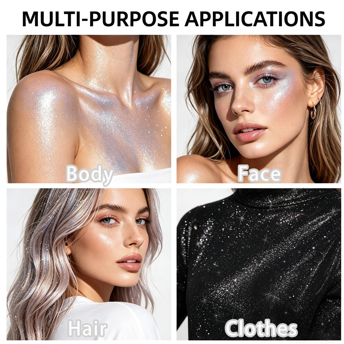firstfly hair application showing glitter applied to braid for eye-catching festival style