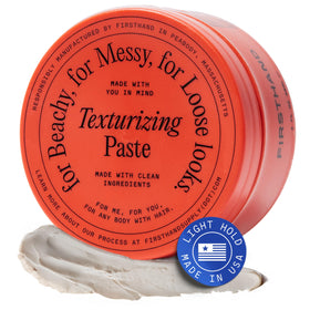 Firsthand jar front view showing label and matte finish benefit