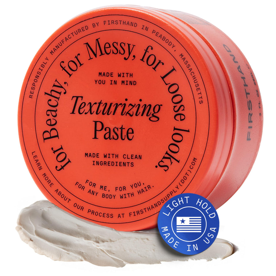 Firsthand jar front view showing label and matte finish benefit