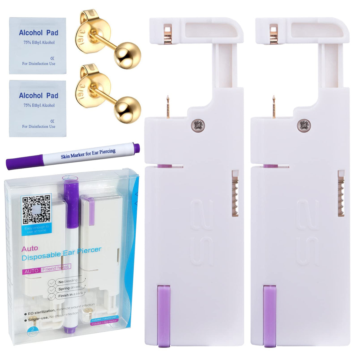 Firstomato front packaging showing two disposable piercing guns for safe convenience