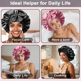 FIRSTPELLA bonnets folded and packed for travel protecting hair on-the-go