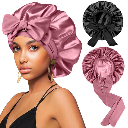 FIRSTPELLA front view of black and rose gold bonnets showing full set benefits