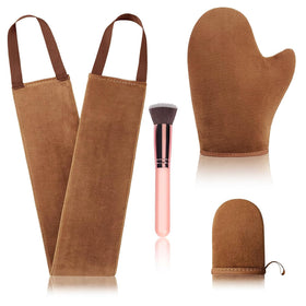 FIRSTPELLA front view of full 4-piece applicator kit showing organized tools and quick tanning