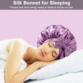 FIRSTPELLA bonnet worn while sleeping on pillow illustrating overnight protection
