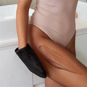FIRSTPELLA lifestyle bathroom setup with kit staged for easy morning tanning routine