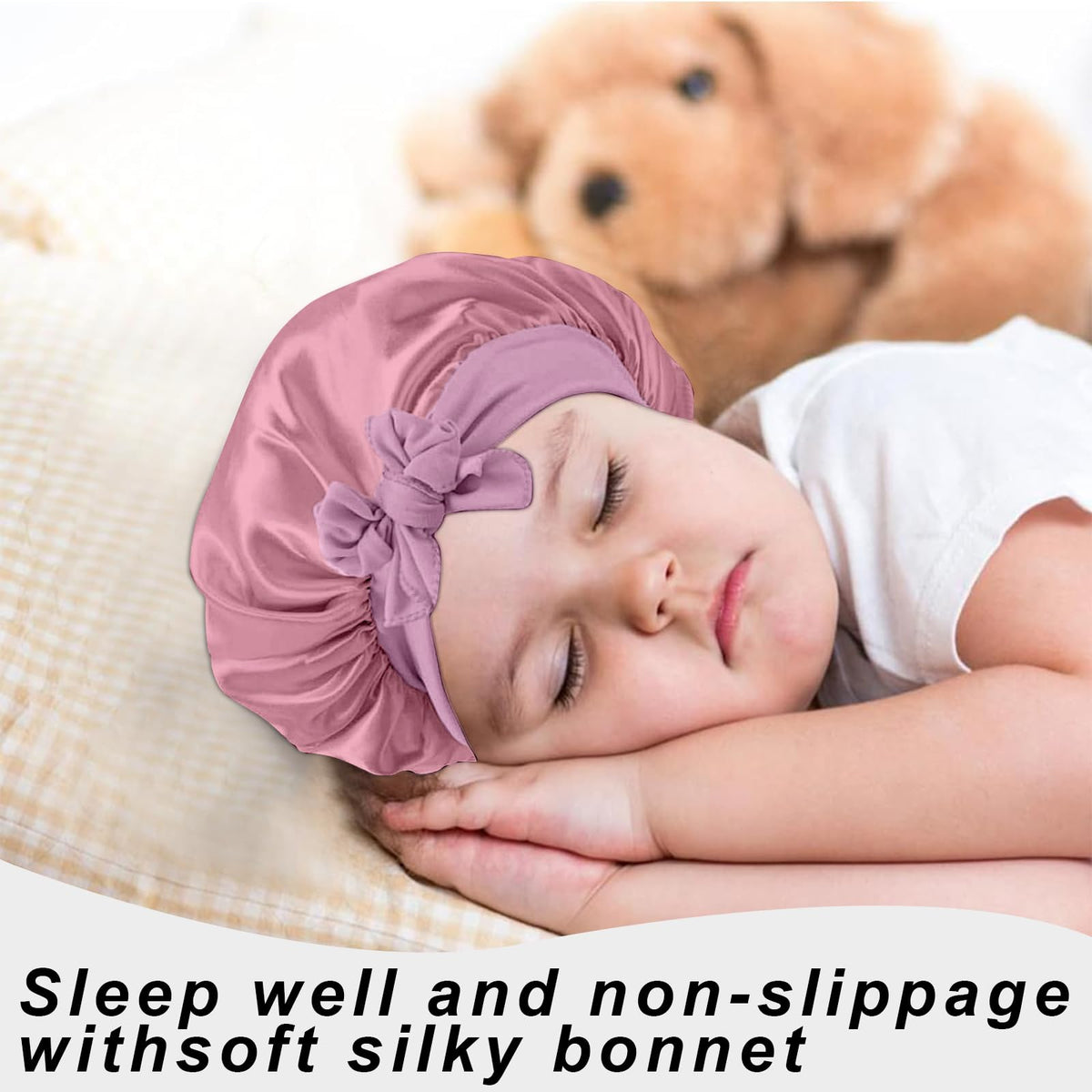 FIRSTPELLA purple bonnet on nightstand suggesting easy rotation and storage