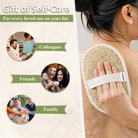 Firstwon loofah reversible sides showing soft and firm exfoliation options