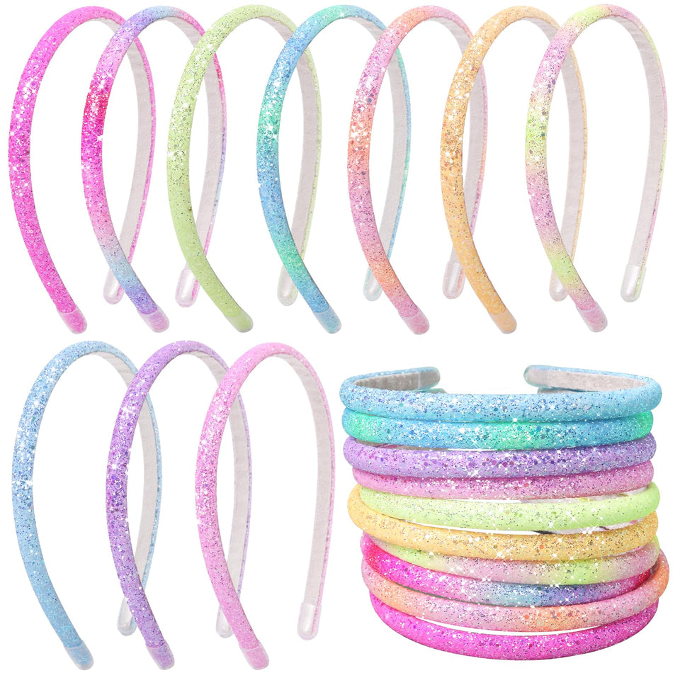 Fishdown front packaging showing ten glitter headbands and clear set benefit