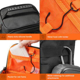 Fitdom wet pocket with damp towel protecting dry items inside