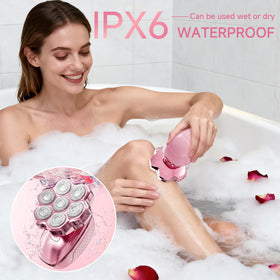 FITECHZY waterproof shaver in shower scene, convenient wet shave safety