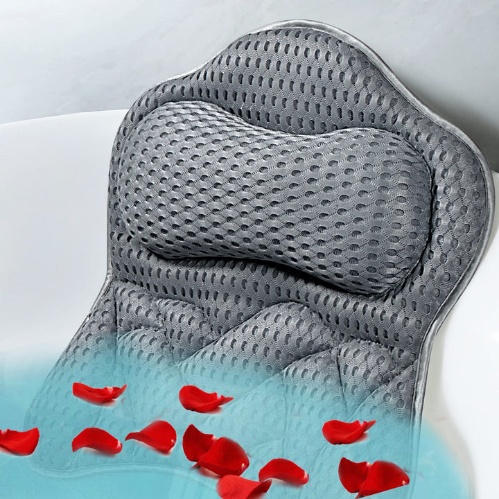 Fitheaven front view of bath pillow showing ergonomic butterfly shape and support