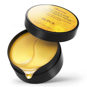 Fivewan front packaging showing 60-piece gold eye patch box and benefits