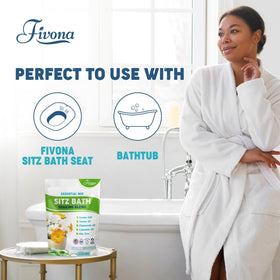 FIVONA person using a sitz soak showing practical use and soothing at-home relief