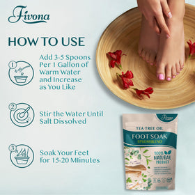 FIVONA label ingredient list close-up confirming natural oils and Epsom salt blend