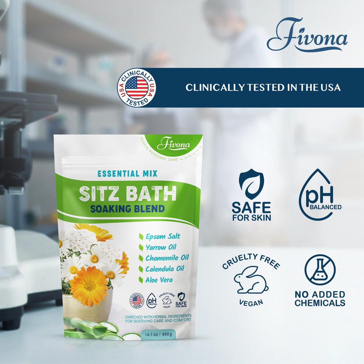 FIVONA open jar with visible powder to show concentrated formula and easy scooping