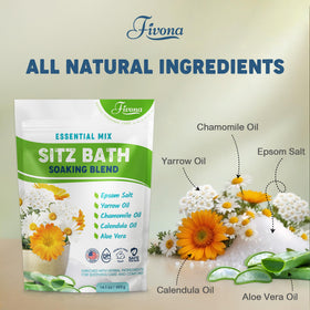 FIVONA sitz basin set in bathroom illustrating easy setup for perineal soaks and comfort