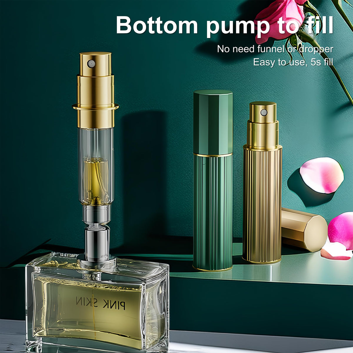 Fiwecos bottom-fill adapter closeup demonstrating quick leak-free refill