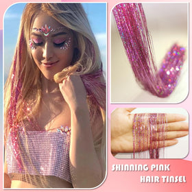Fiwecos close-up of glittering tinsel texture highlighting shimmering finish