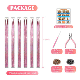 Fiwecos tinsel threaded into a braid demonstrating secure, long-lasting attachment
