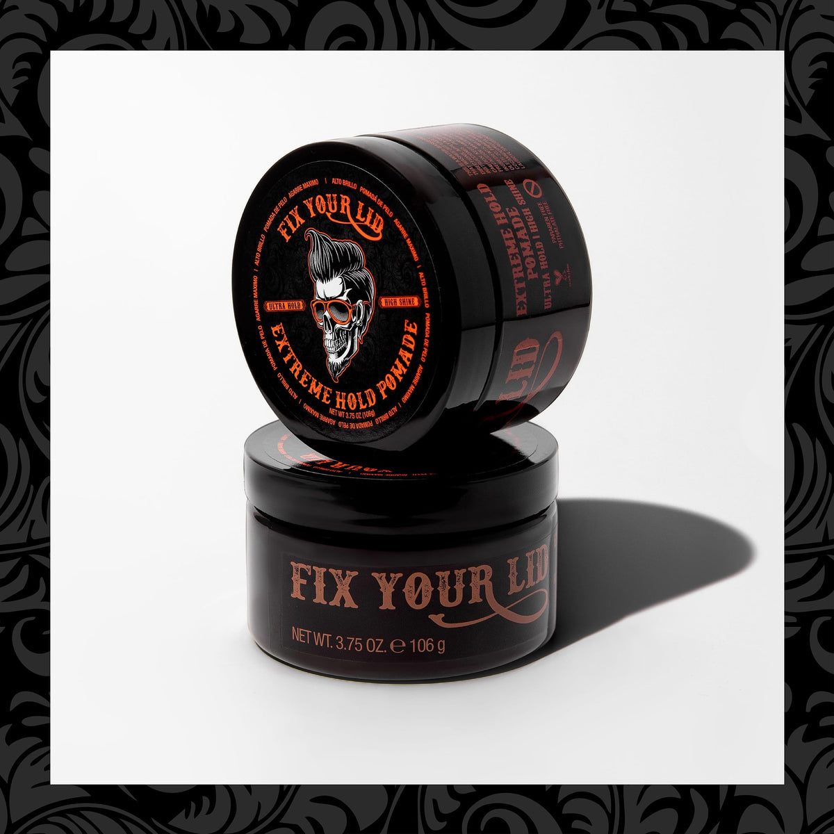 Fix Your Lid applied on short hair delivering strong hold and defined look benefit